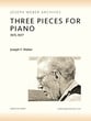 THREE PIECES FOR PIANO piano sheet music cover